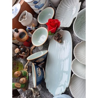 Thố, chén, dĩa sushi bạch ngọc gốm sứ Nhật 2hand