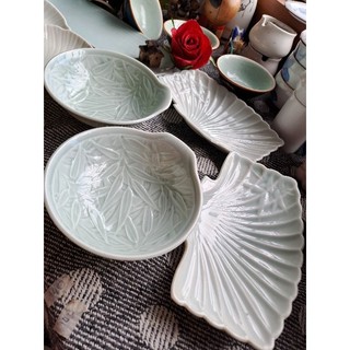 Thố, chén, dĩa sushi bạch ngọc gốm sứ Nhật 2hand
