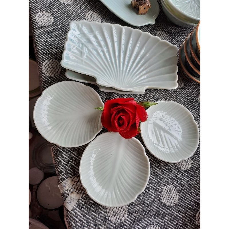 Thố, chén, dĩa sushi bạch ngọc gốm sứ Nhật 2hand