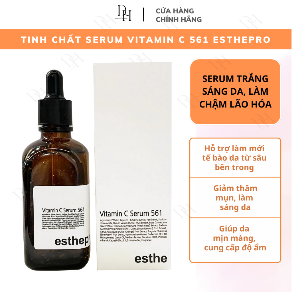 Tinh chất Vitamin C 561 Esthepro/ giảm thâm mụn, làm trắng sáng, đều màu da, tăng collagen/ Mẫu mới 100ml