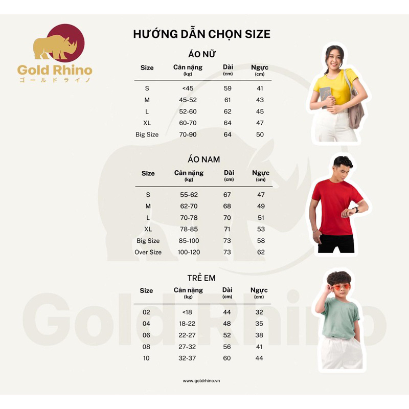 Combo 3 áo thun nam cao cấp Gold Rhino