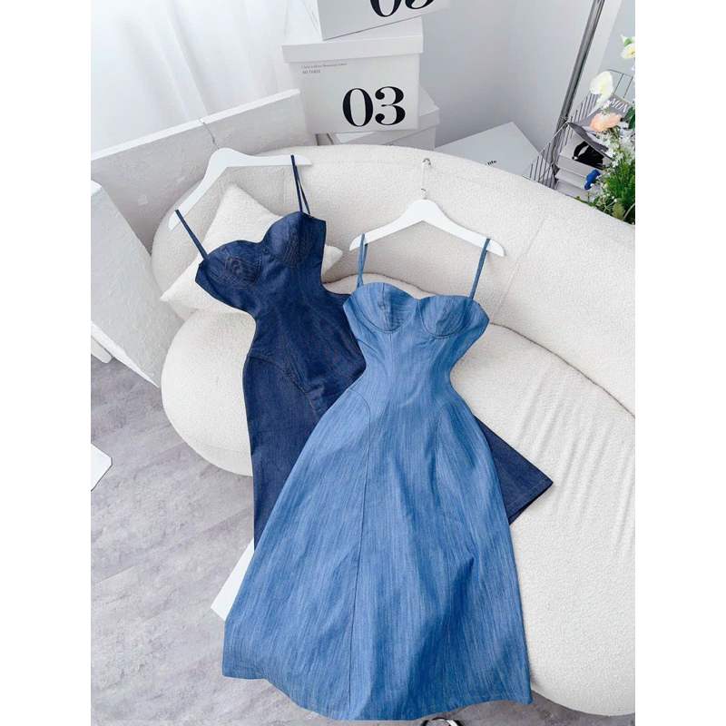 ĐẦM MIDI DÀI DENIM