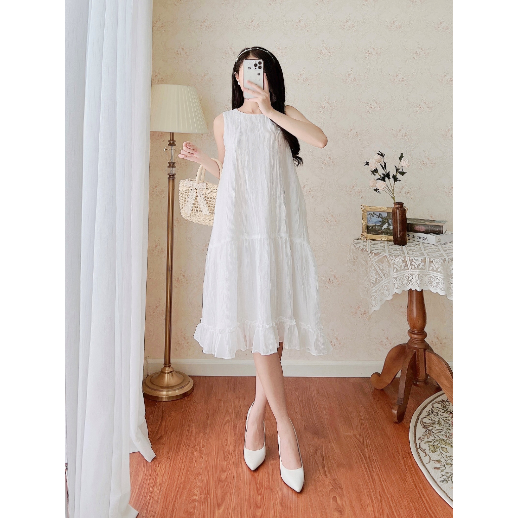 Đầm suông trơn basic kiểu babydoll chất thoáng mát - Thời Trang Thiết Kế Deleah