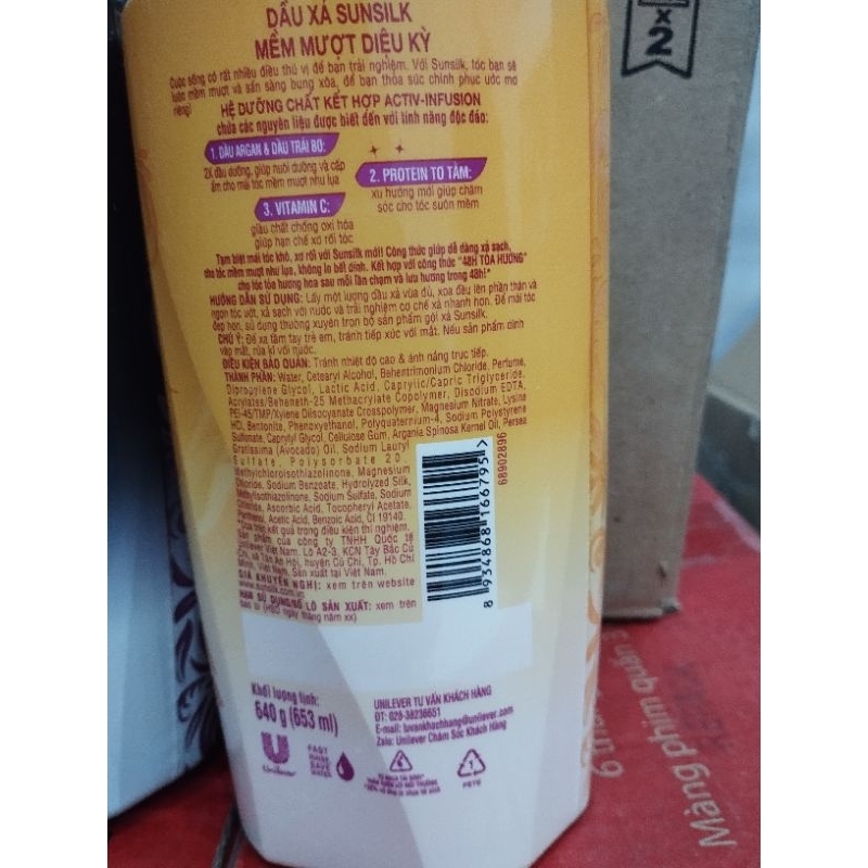 Dầu xả sunsilk 653ml