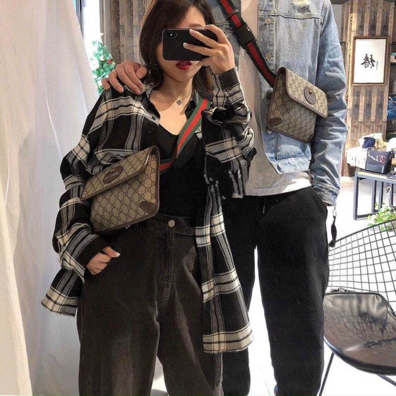 ⚡️[Hight Quality] Hàng Có Sẵn!! Túi Gc Neo Vintage GG Belt Bag - Họa Tiết Monogram Thêu Logo Hổ Cực Sang Trọng Full Box