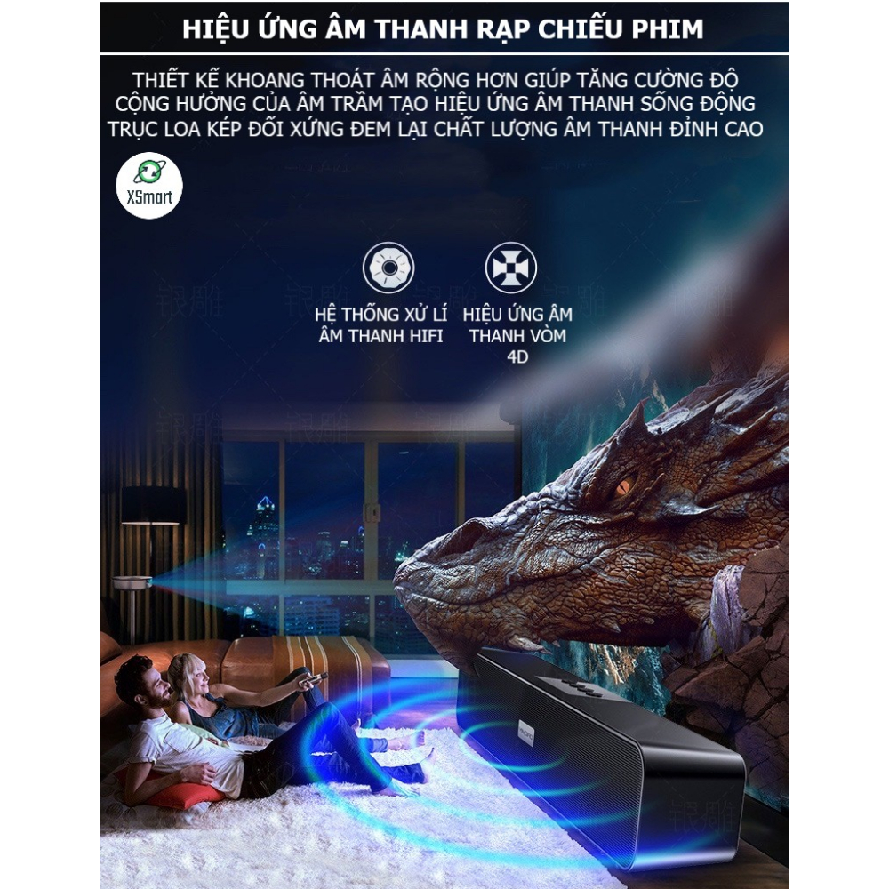 Loa Bluetooth A36 dáng dài bass cực mạnh, Âm thanh vòm, Tương thích điện thoại Laptop Smart Tivi, Có hỗ trợ thẻ nhớ