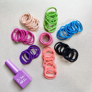 Set 100 dây chun buộc tóc trơn dựng túi zip mix màu