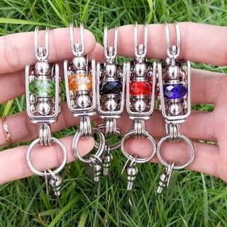 Móc khóa thủ công kết hợp 5 màu đá phong thủy