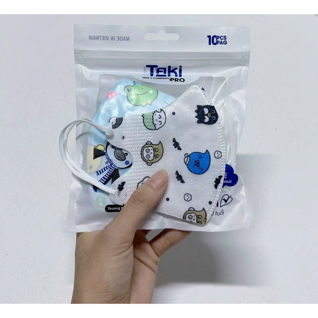 Combo 10- 50 Chiếc Khẩu Trang Y Tế TRẺ EM 5D Taki In Hình Hoạ Tiết Cho Bé 4-10 Tuổi