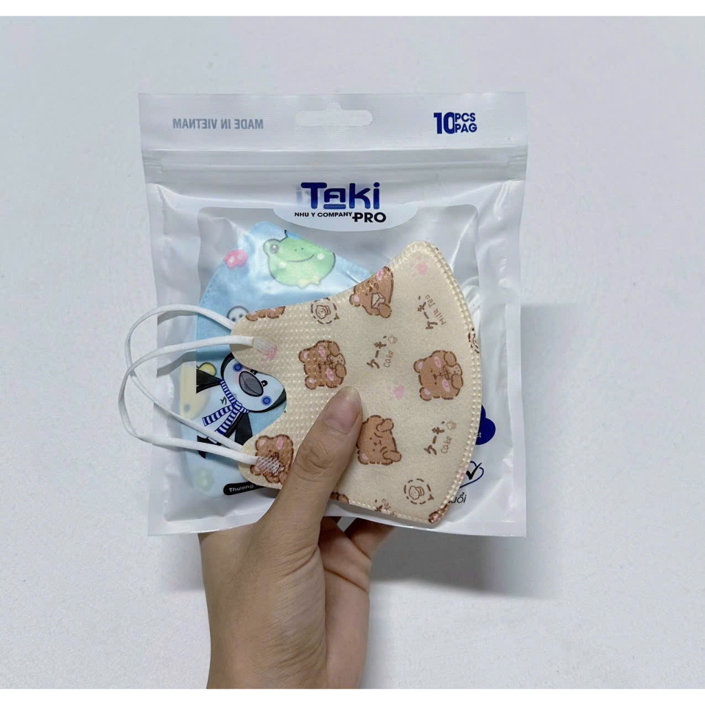 Combo 10- 50 Chiếc Khẩu Trang Y Tế TRẺ EM 5D Taki In Hình Hoạ Tiết Cho Bé 4-10 Tuổi