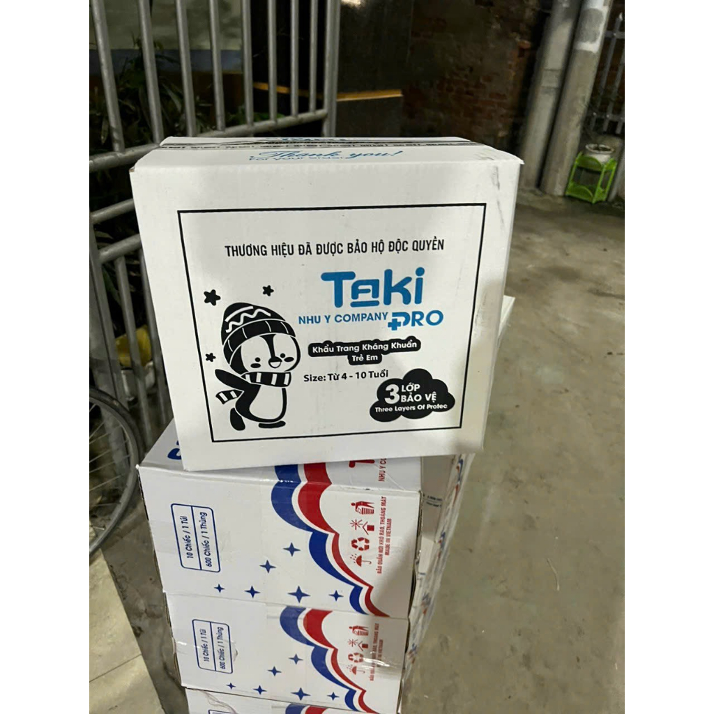 Combo 10- 50 Chiếc Khẩu Trang Y Tế TRẺ EM 5D Taki In Hình Hoạ Tiết Cho Bé 4-10 Tuổi