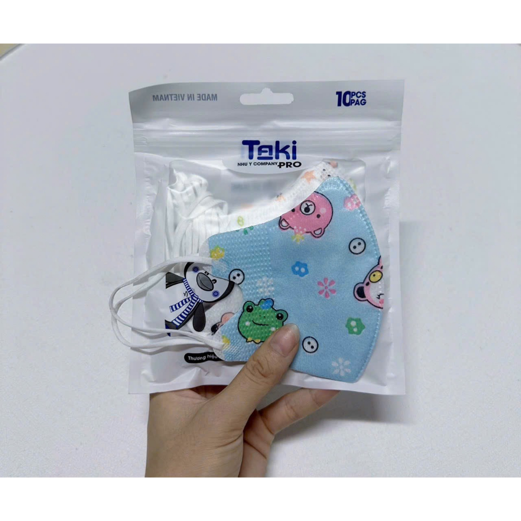 Combo 10- 50 Chiếc Khẩu Trang Y Tế TRẺ EM 5D Taki In Hình Hoạ Tiết Cho Bé 4-10 Tuổi