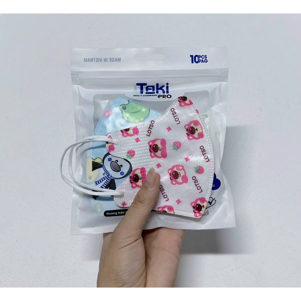Combo 10- 50 Chiếc Khẩu Trang Y Tế TRẺ EM 5D Taki In Hình Hoạ Tiết Cho Bé 4-10 Tuổi