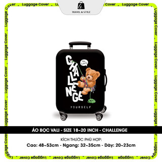 Áo bọc trùm vali co giãn Luggage Cover Gấu Challenge