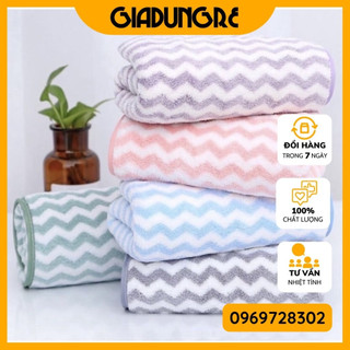 Khăn mặt lông cừu kẻ sọc kt 30x50cm xuất hàn