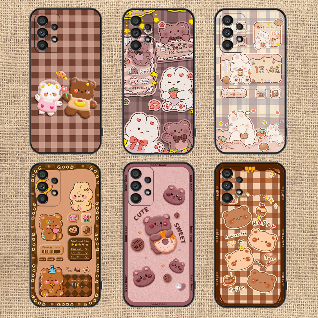 Ốp lưng Samsung A13 - A23 - A32 - A33 in hình caro gấu thỏ, gấu bear cute