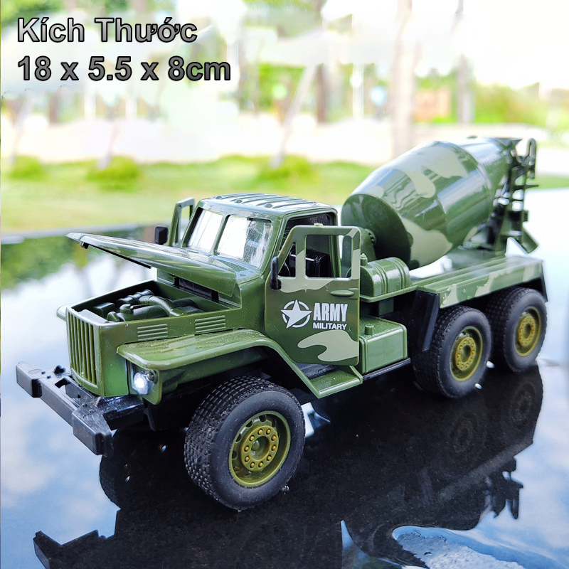 Mô Hình Xe Quân Sự Vận Tải. Đồ Chơi Mô Hình Xe Quân Đội Có Nhạc, Có Đèn, Có Bánh Đà