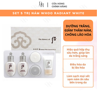 Set 5 whoo radiant white dưỡng trắng/ giảm thâm nám/ chống lão hóa