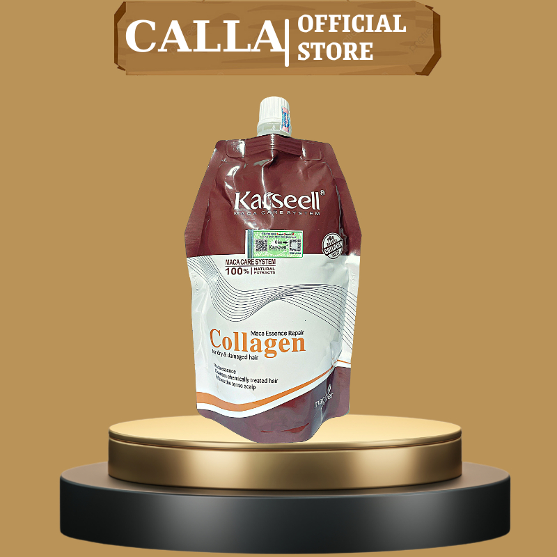 Dầu Hấp Ủ Tóc Collagen KARSEELL 500ML Phục Hồi Tóc Hư Tổn Siêu Mềm Mượt Hương Nước Hoa Dạng Túi | Calla Official