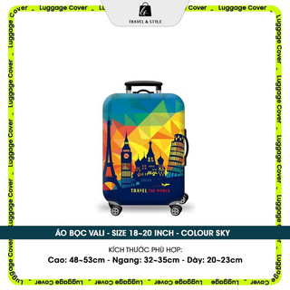 Áo bọc trùm vali co giãn Luggage Cover Colour Sky