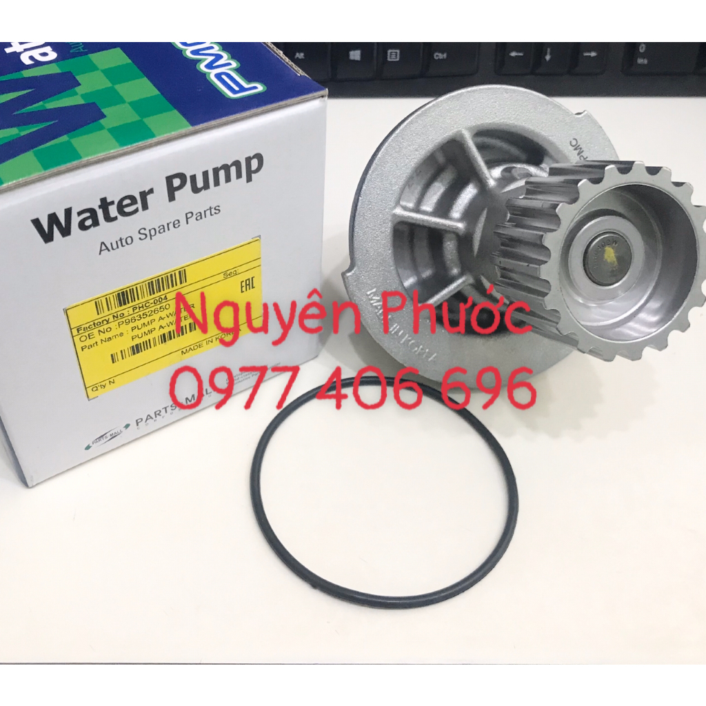 Bơm nước làm mát động cơ LACETTI EX 1.6 / CRUZE 1.6 / NUBIRA 1.6 / AVEO 1.4 - Hiệu Parts Mall Korea: 96352650