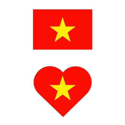 🍄Sỉ 50 Sticker Dán Mặt Cờ Đỏ Sao Vàng Cổ Vũ Thể Thao. Decan Hình Dán Mặt Hình Cờ Bay, Trái Tim Siêu Đẹp, Siêu Rẻ