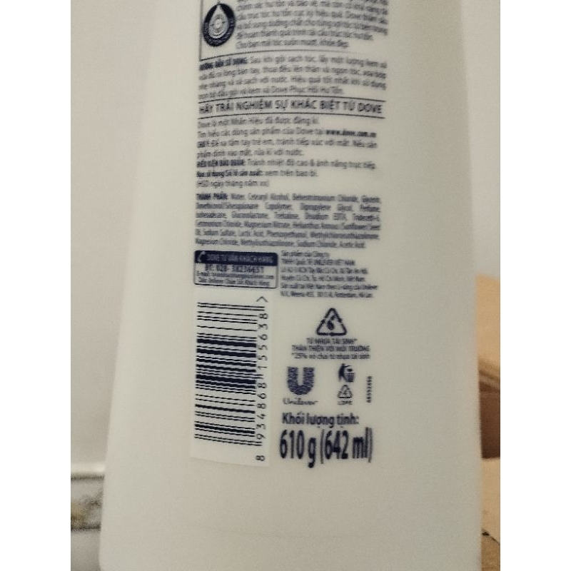 Kem xả tóc Dove 642ml