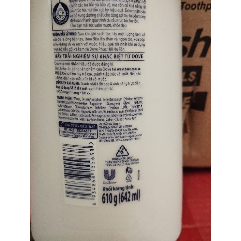 Kem xả tóc Dove 642ml