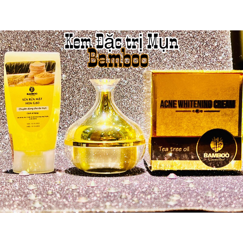 Kem Mụn Bamboo tặng sữa rửa mặt hoa gạo bamboo