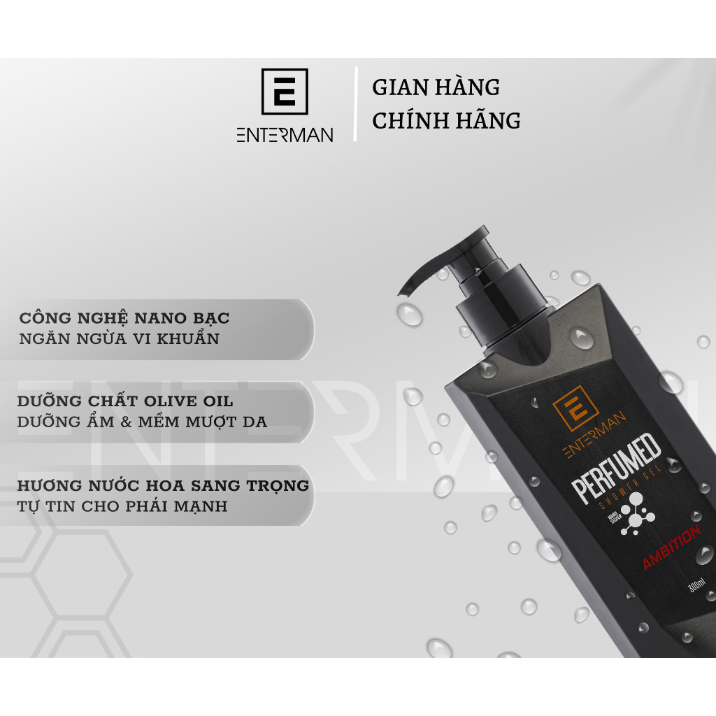 Combo 02 Sữa Tắm Silver Nano Khử Mùi Cơ Thể Hương Nước Hoa Cao Cấp Sang Trọng Giúp Phái Mạnh Tự Tin ENTERMAN