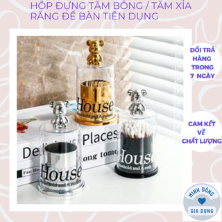 Hộp Đựng Tăm Bông / Tăm Xỉa Răng Để Bàn Tiện Dụng