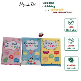Combo 3 cuốn tập luyện viết chữ và số thần kỳ tự xoá cho bé - mực tự bay dùng mãi mãi