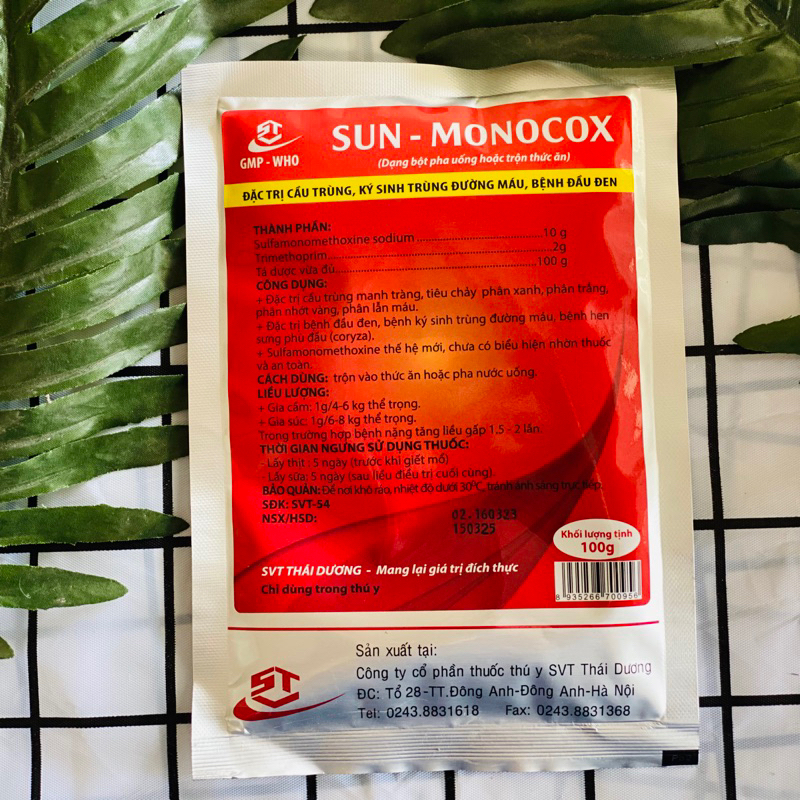 Sun Monocox Đầu đen ký sinh trùng đường máu viêm ruột cầu trùng