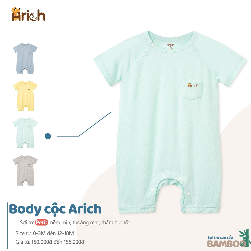 Body cộc tay vải sợi tre Arich