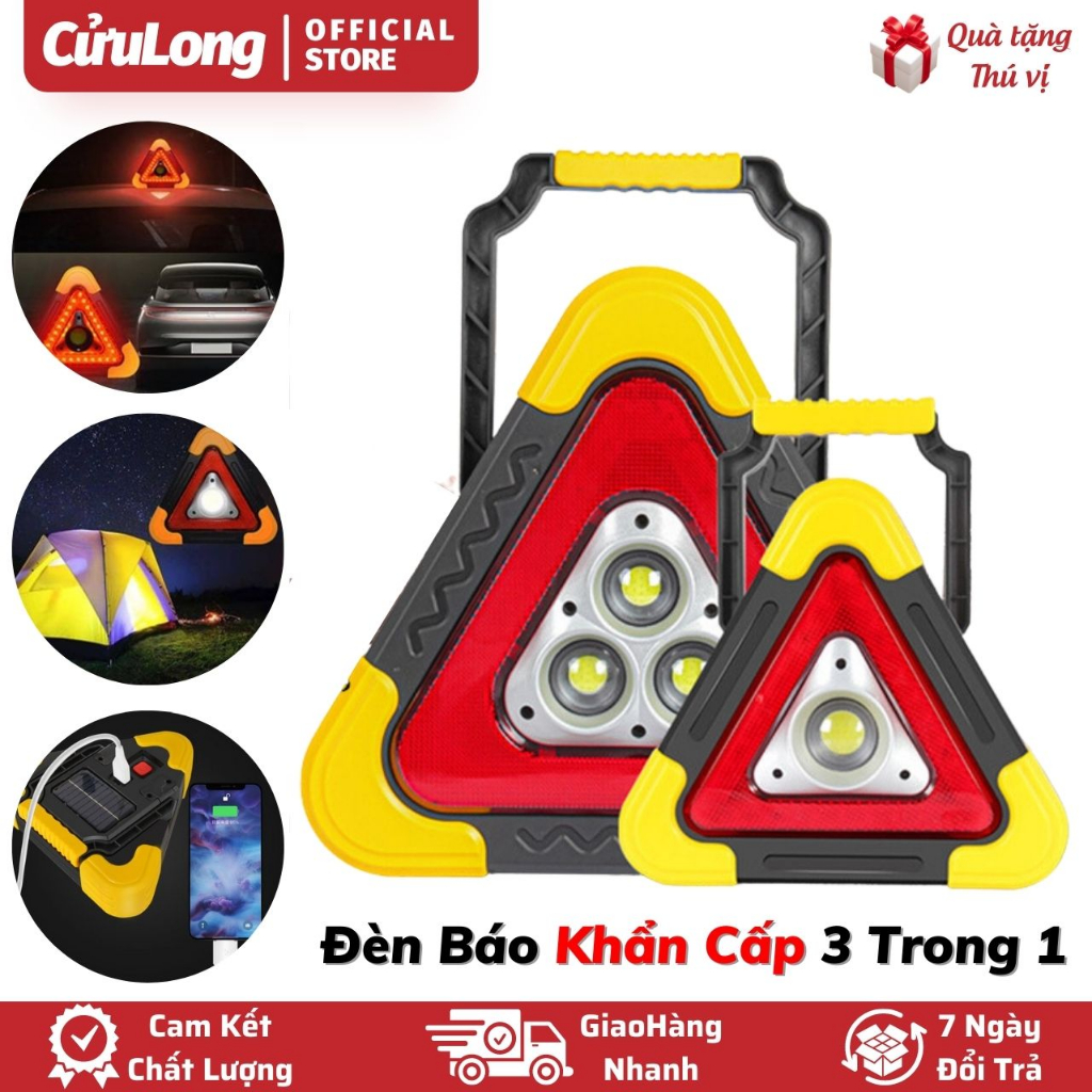 Đèn Cảnh Báo Nhấp Nháy Nguy Hiểm SOS cho xe ô tô, dùng pin sạc phù hợp cắm trại dã ngoại ngoài trời cứu hộ đa năng