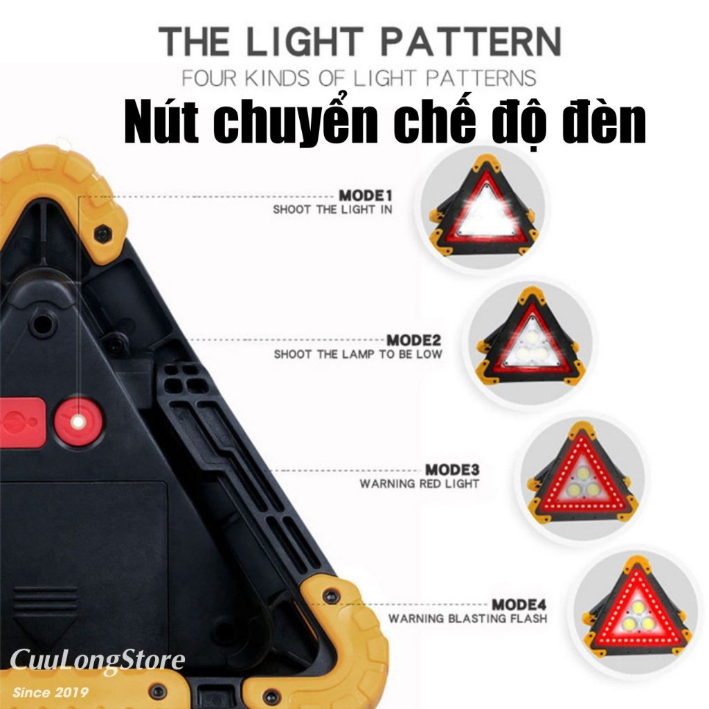 Đèn Cảnh Báo Nhấp Nháy Nguy Hiểm SOS cho xe ô tô, dùng pin sạc phù hợp cắm trại dã ngoại ngoài trời cứu hộ đa năng