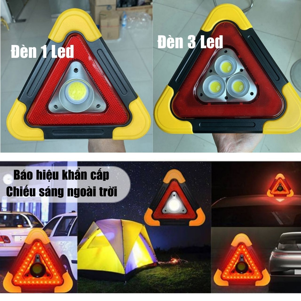 Đèn Cảnh Báo Nhấp Nháy Nguy Hiểm SOS cho xe ô tô, dùng pin sạc phù hợp cắm trại dã ngoại ngoài trời cứu hộ đa năng