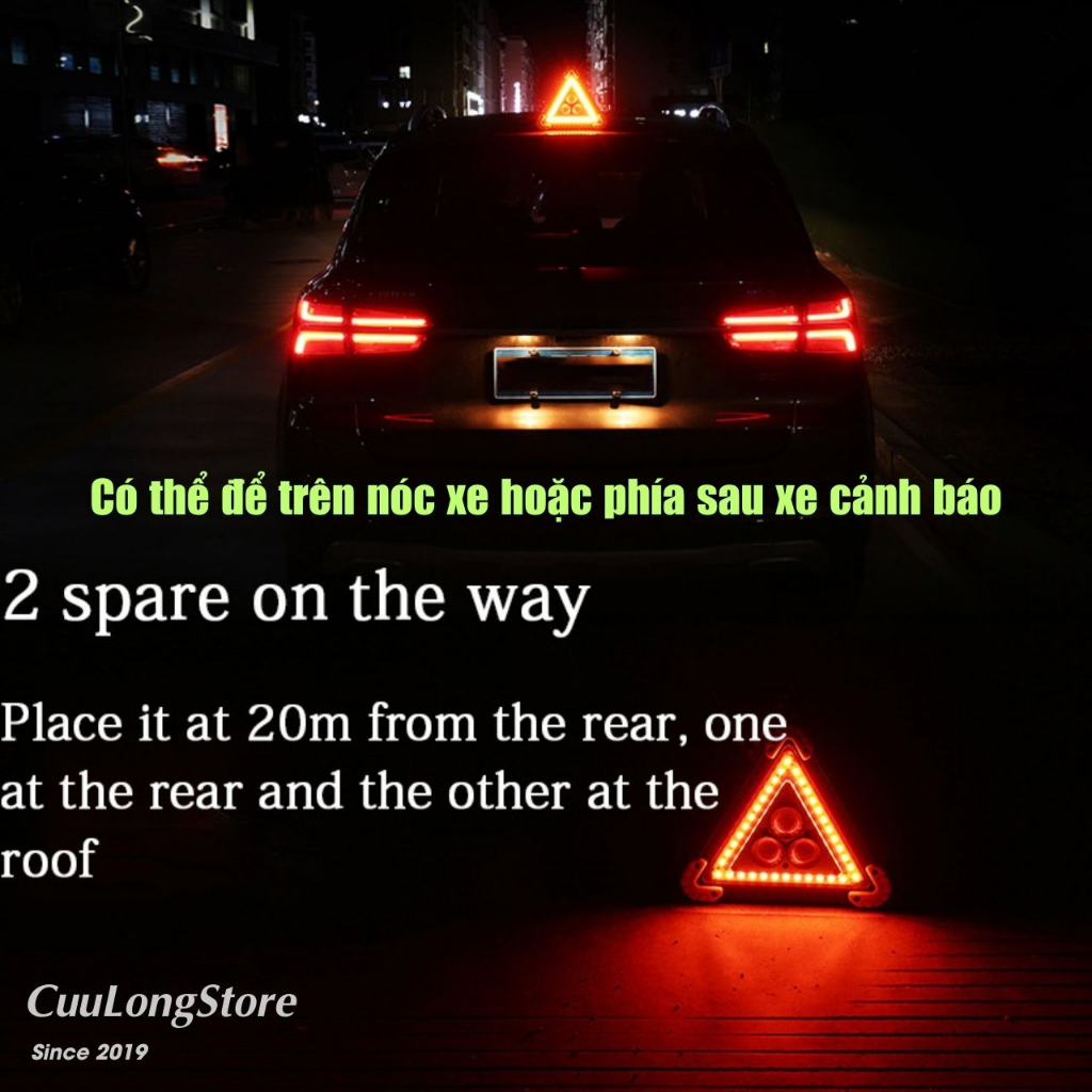 Đèn Cảnh Báo Nhấp Nháy Nguy Hiểm SOS cho xe ô tô, dùng pin sạc phù hợp cắm trại dã ngoại ngoài trời cứu hộ đa năng