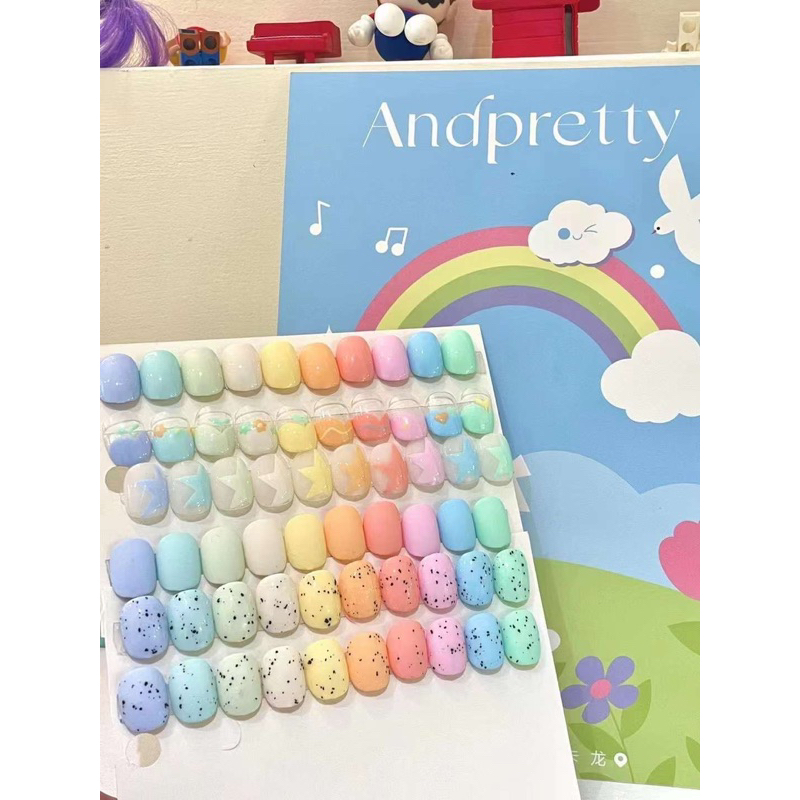 Set sơn gel And pretty tone màu pastel macaron 11 màu tặng kèm bảng màu, sơn gel pastel hàn quốc