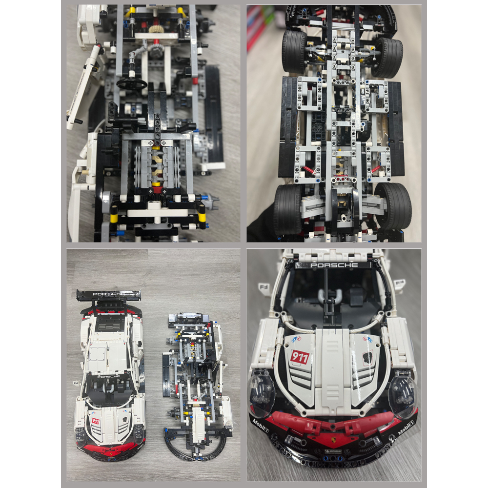 Đồ chơi Mô hình xe ô tô lắp ghép Porsche 911 RSR Technic 1580 pcs tỉ lệ 1:14 non le.go LG004, đồ chơi lắp ghép
