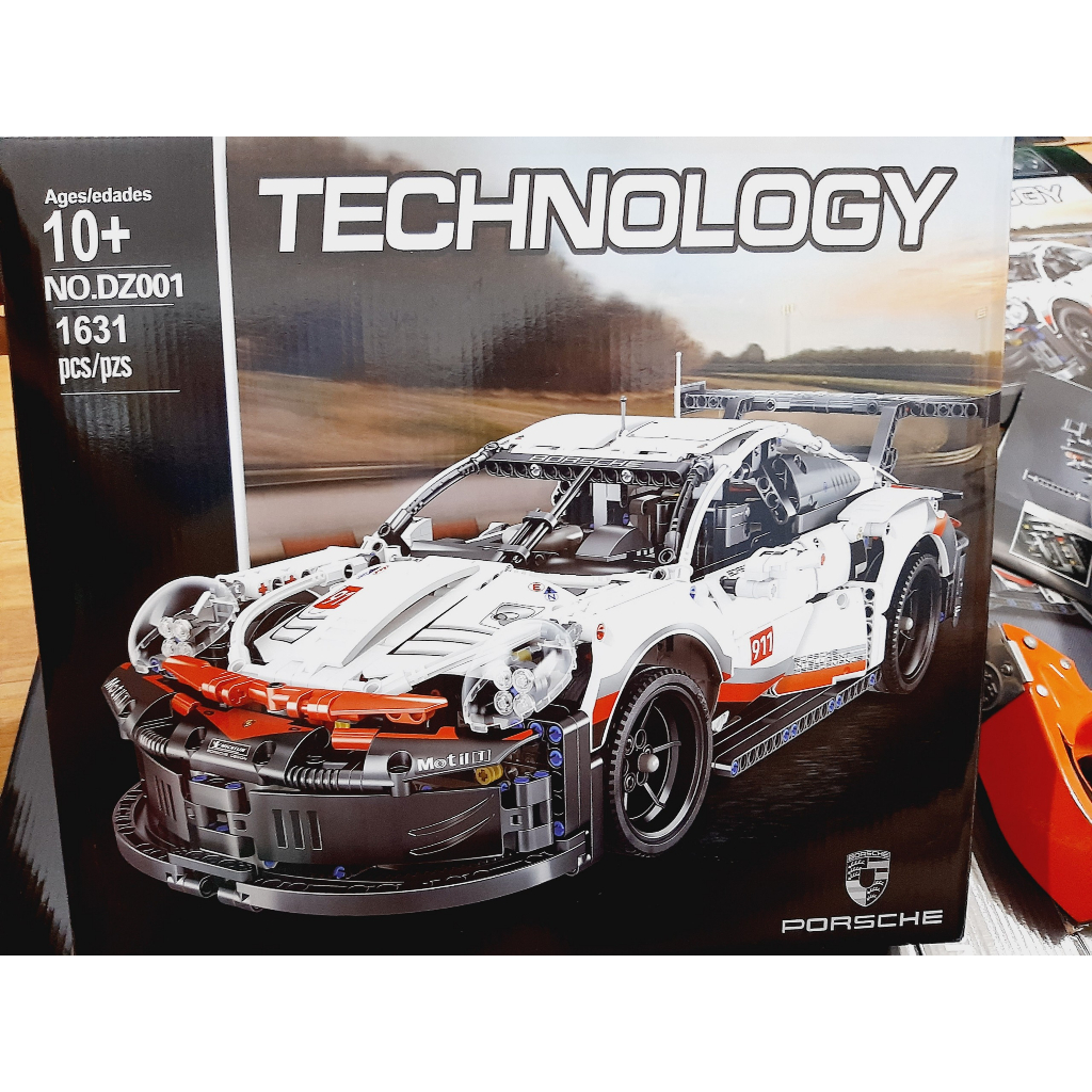 Đồ chơi Mô hình xe ô tô lắp ghép Porsche 911 RSR Technic 1580 pcs tỉ lệ 1:14 non le.go LG004, đồ chơi lắp ghép