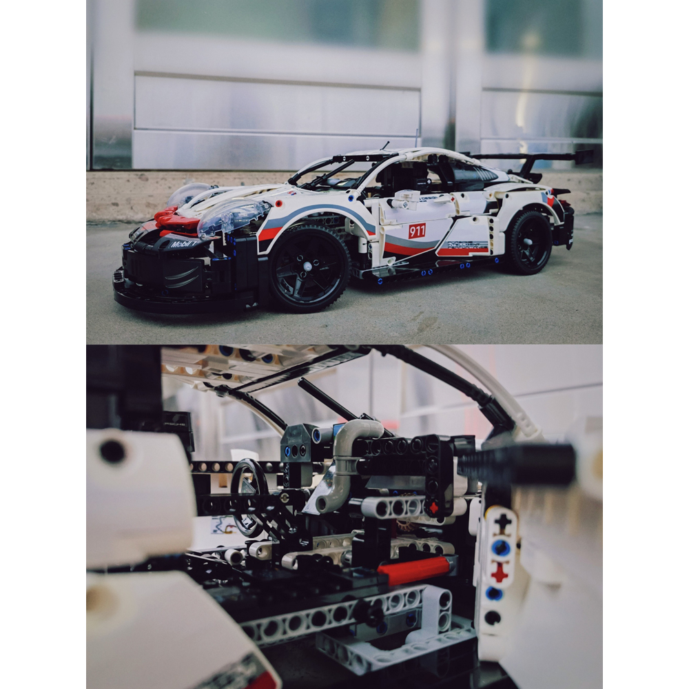 Đồ chơi Mô hình xe ô tô lắp ghép Porsche 911 RSR Technic 1580 pcs tỉ lệ 1:14 non le.go LG004, đồ chơi lắp ghép