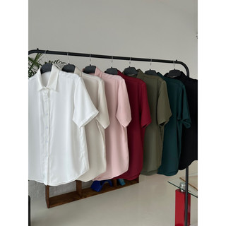 RUBIES Mona Shirt - Áo Sơ Mi Nữ Vải Lụa Tay Ngắn Cổ Đức