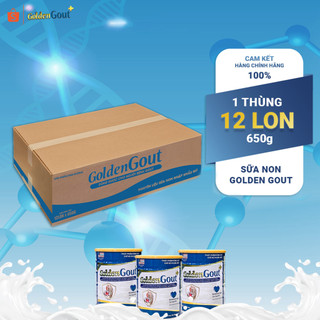 Thùng 12 lon sữa non golden gout chuyên biệt cho người bị gout và xương khớp - lon 650g