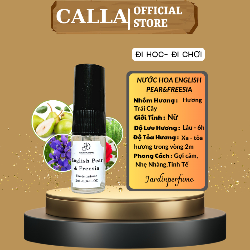 Nước hoa ENGLISH PEAR & FREESIA 10ml gợi cảm nhẹ nhàng tinh tế thơm lâu | Body Mist Nữ By JARDIN PERFUME