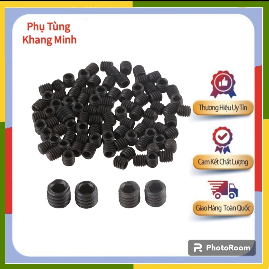 Túi 100 con ốc kim máy vắt sổ, ốc lục giác giữ kim 1.5mm và 1.6mm