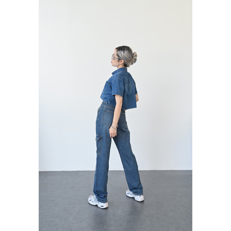 SM022 Sơmi tay đùi denim