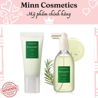 Tẩy tế bào chết da đầu và xịt dưỡng tóc aromatica rosemary scalp scrub + enhancer