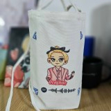 Túi đựng bình nước hình chibi cấc thành viên Super Junior siêu dễ thương, túi vải dù Canvas tiện lợi mang đi học đi chơi