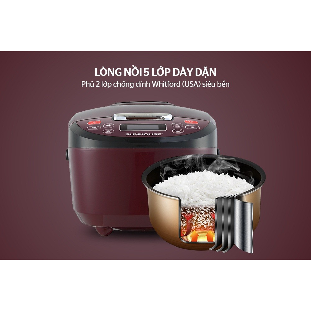 Nồi cơm điện tử 1.8L SUNHOUSE SHD8909